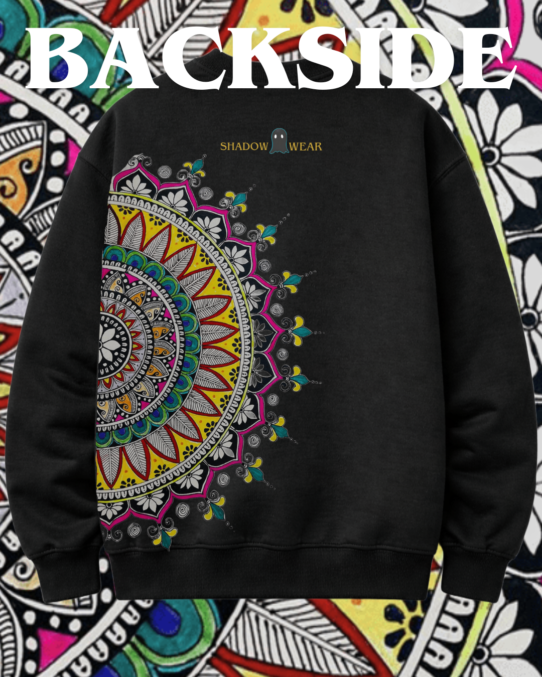 Mandala art template cool sweatshirt 320gsm fabric
