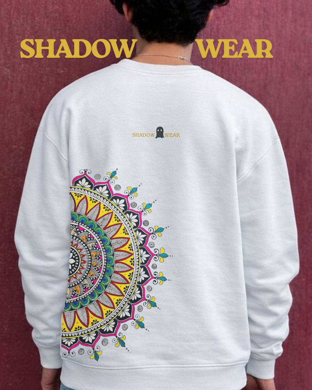 Mandala art template cool sweatshirt 320gsm fabric
