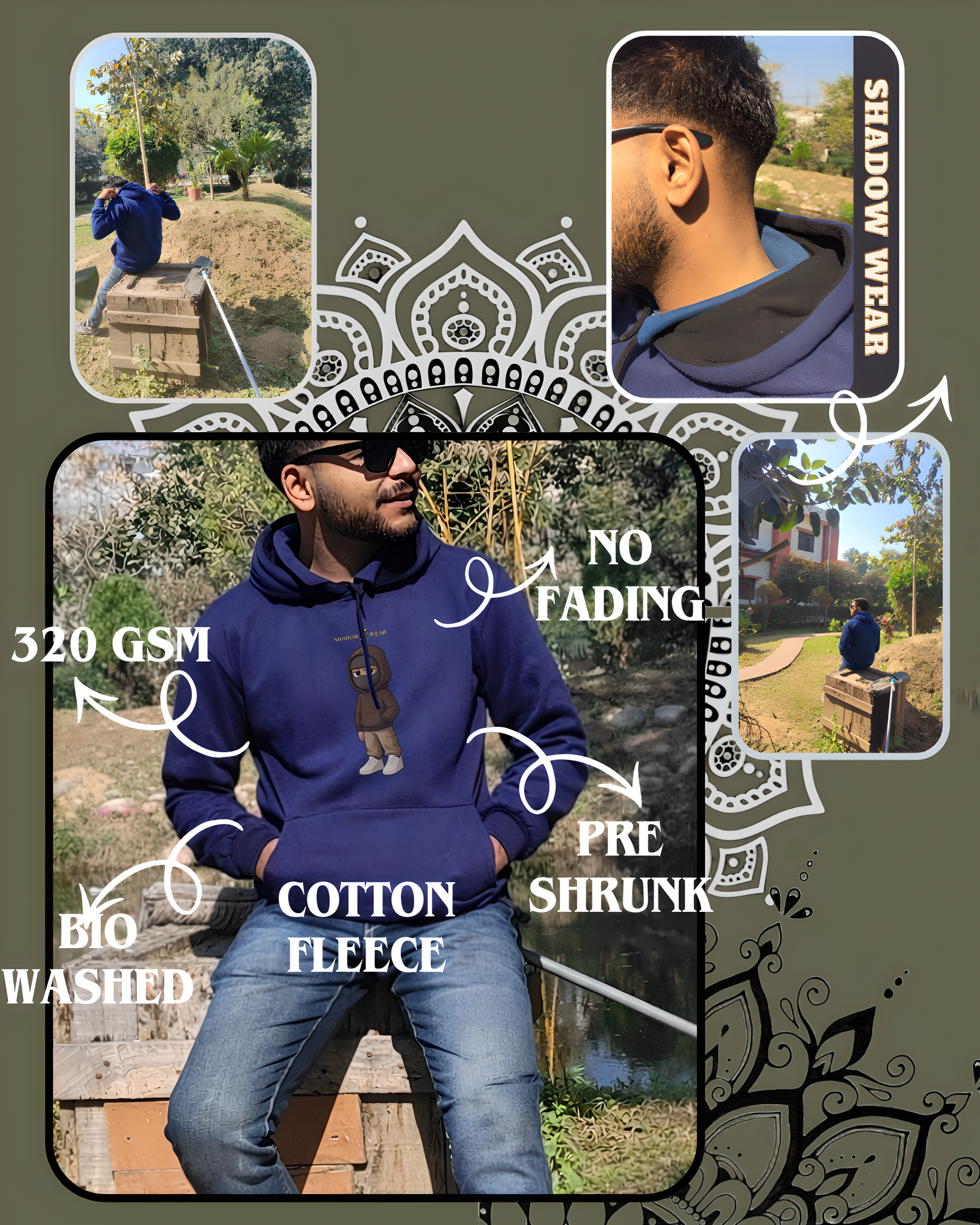 BOYS BLACK COLOUR HOODIE, REGULAR FIT, COMFY FABRIC, 320GSM