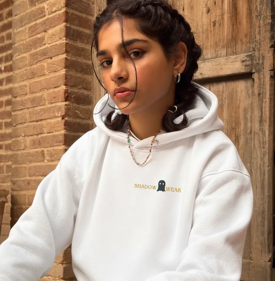 WHITE COLOUR HOODIE 320GSM FABRIC PANTHER TEMPLATE